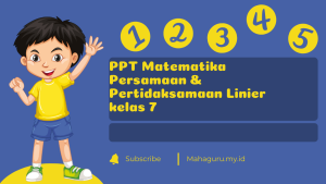 Bahan Ajar PPT (Power Point) Matematika Kelas 7 Persamaan Linier dan Pertidaksamaan Linier Satu Variabel